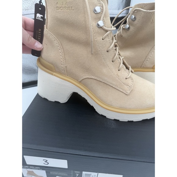 NEW $200 Womens Sorel Hi-Line Heel Lace Waterproof Boots, 7 Gorpcore - Picture 4 of 9